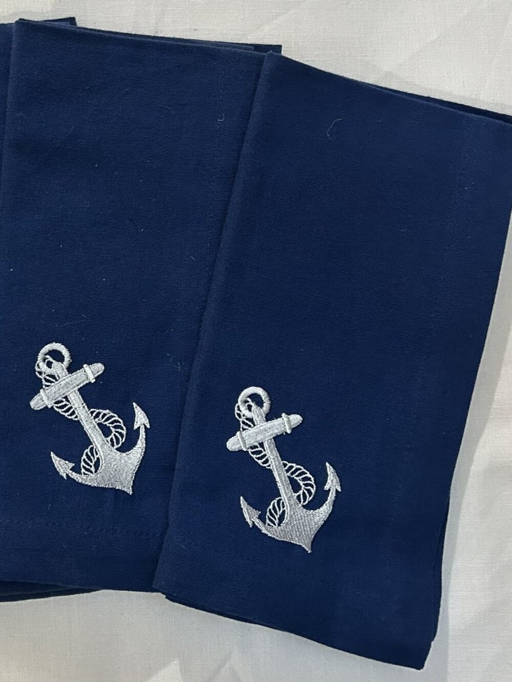 ⚓ Sur La Table Nautical Napkins — Set of 4 | New
